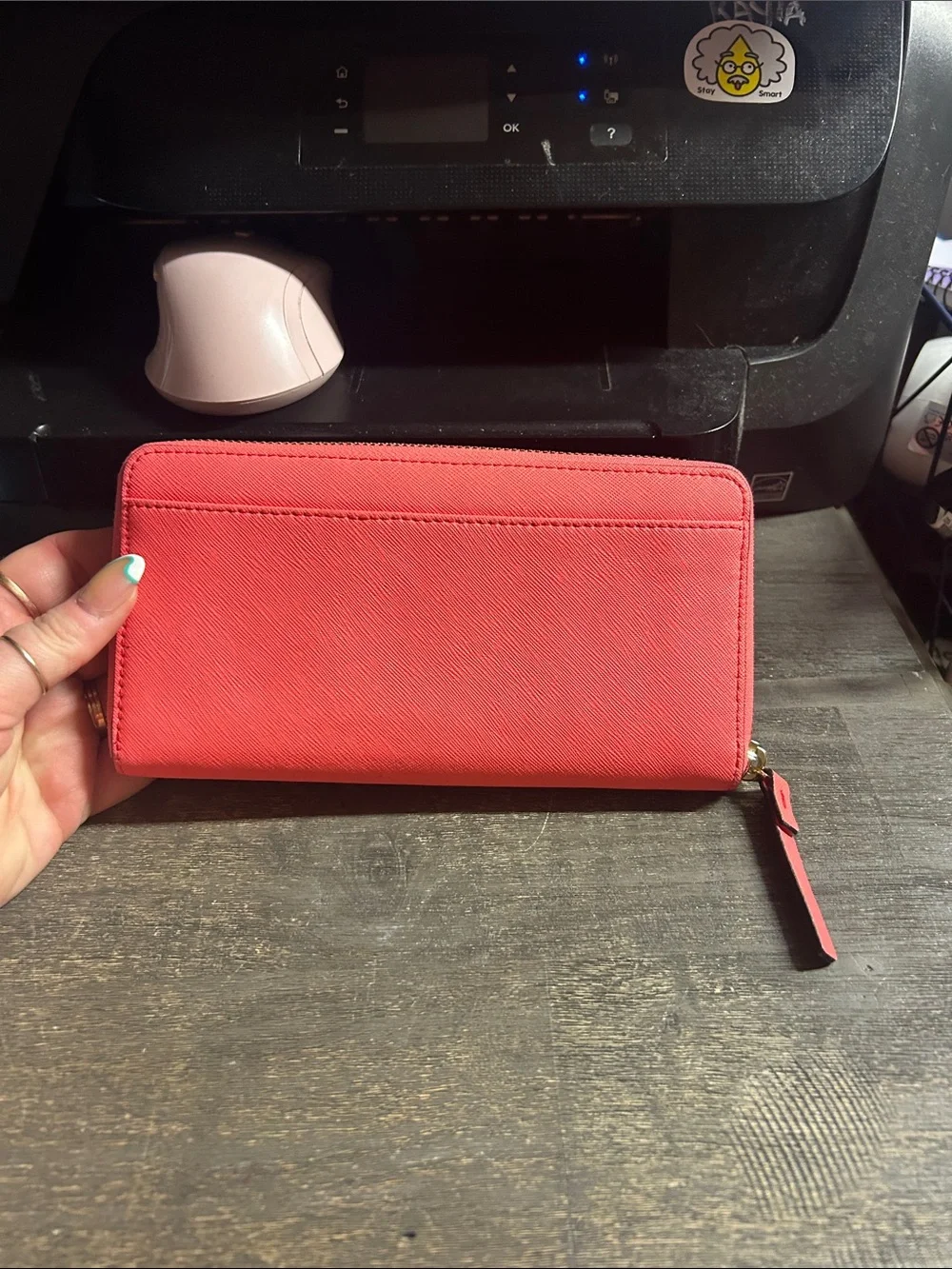 kate spade Coral Pink Parrot Zip Wallet - Picture 3 of 4
